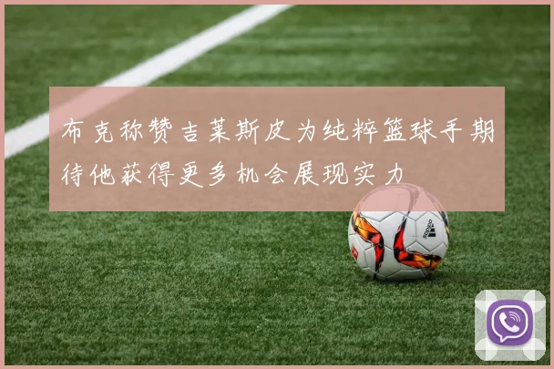 布克称赞吉莱斯皮为纯粹篮球手期待他获得更多机会展现实力